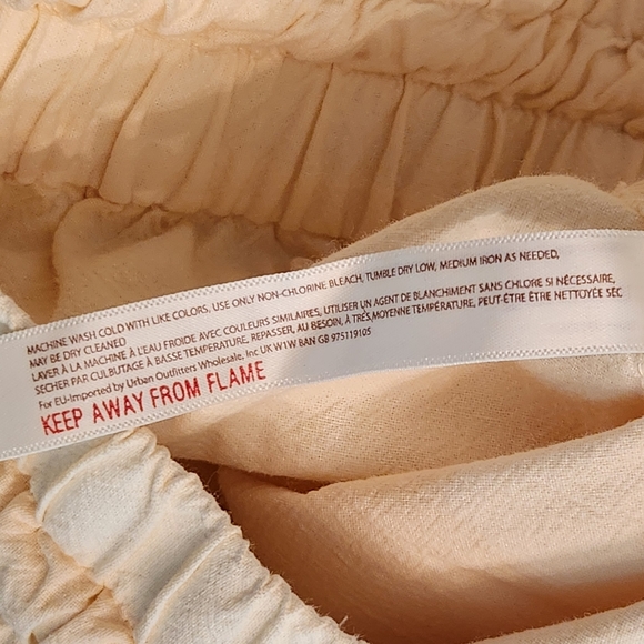 NEW Free People Wide Leg Wrap Pallazzo Pants Cream Size Large - Picture 7 of 8